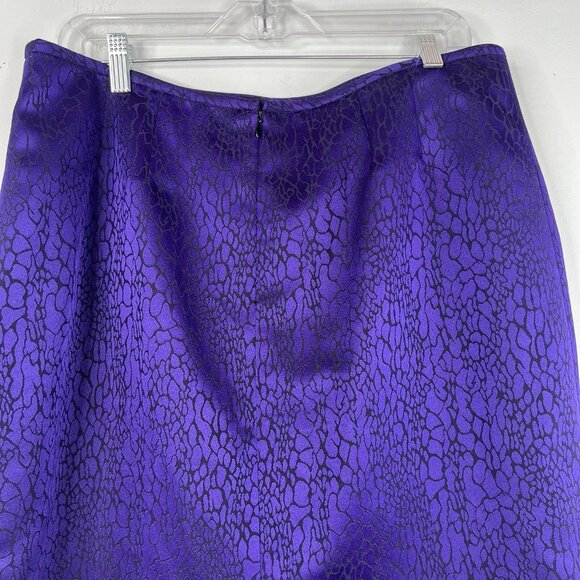 KASPER Polyester Skirt Suit Size 12 Purple Black Shawl Collar Feminine Lined 2PC - Picture 8 of 10